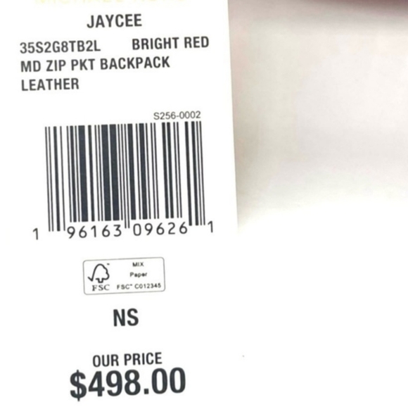 NWT Micheal kors Jaycee bright red MD ZIP PKT Leather backpack - Picture 4 of 9